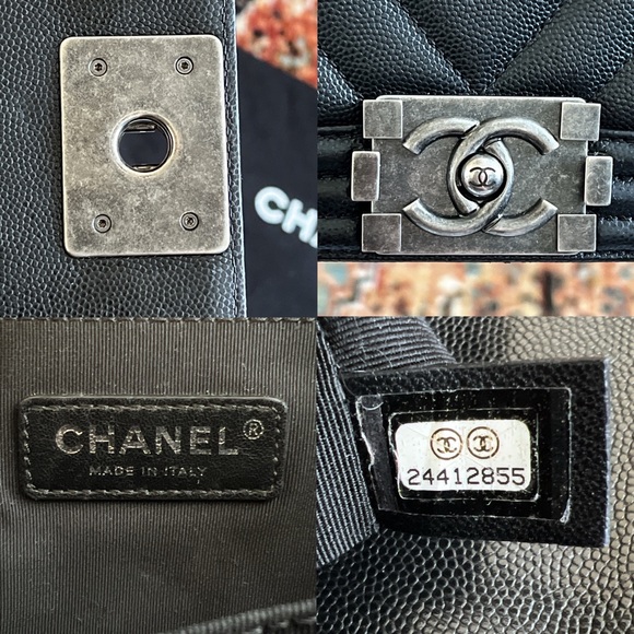 SOLD**Chanel Boy Chevron New Medium Caviar Flap Bag - Picture 11 of 11